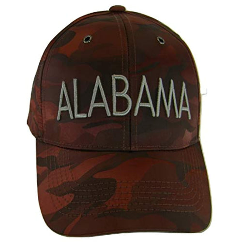 Alabama Men's Military Camouflage Adjustable Baseball Cap (Crimson)