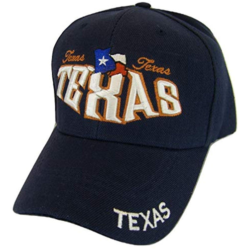 Texas Bold Script Adjustable Baseball Cap (Navy)