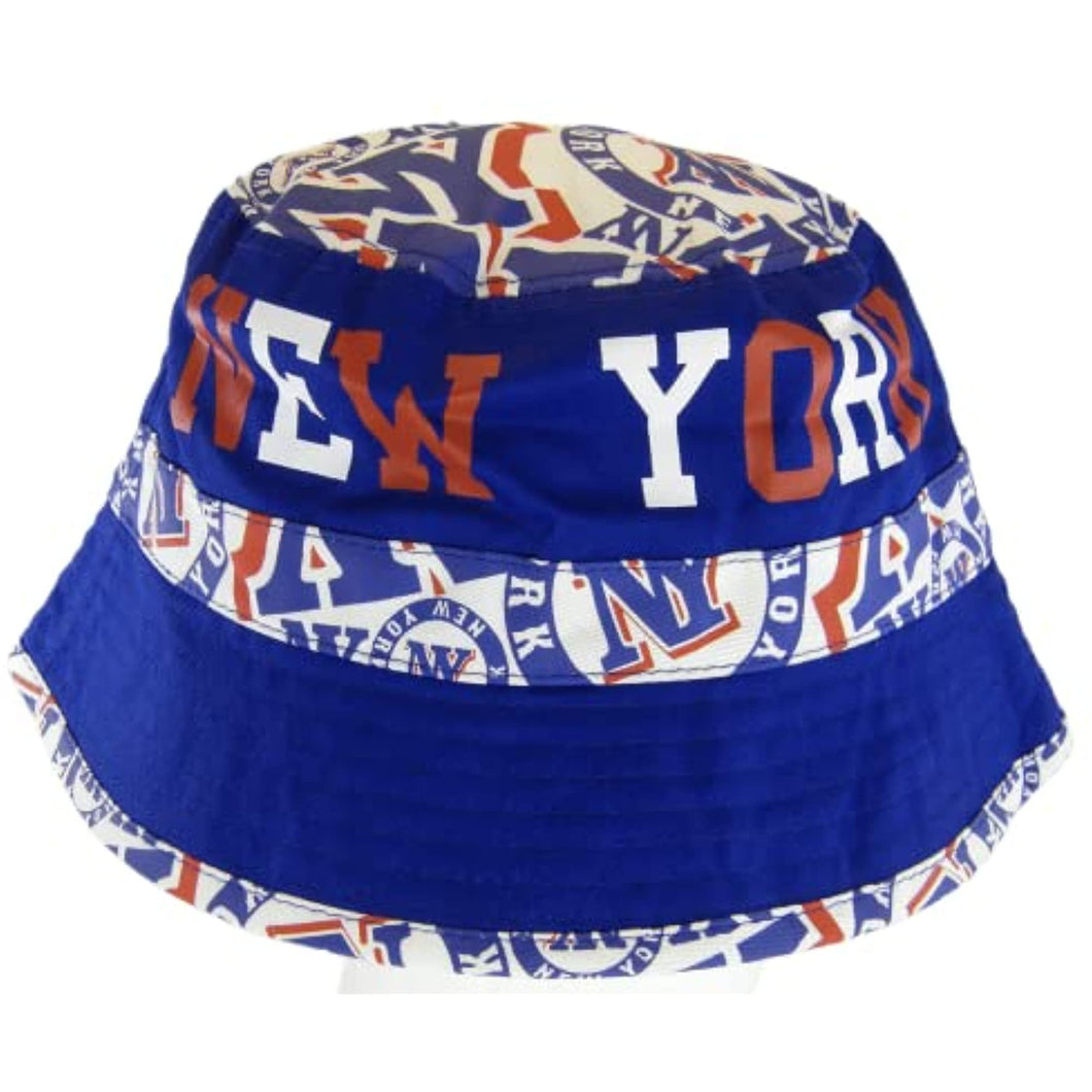 New York Custom Print City Name Bucket Hat (Black)