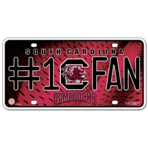 NCAA South Carolina Gamecocks #1 Fan Metal License Plate Tag