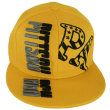 Pittsburgh Raised Text Adjustable Snapback Baseball Cap (Gold)