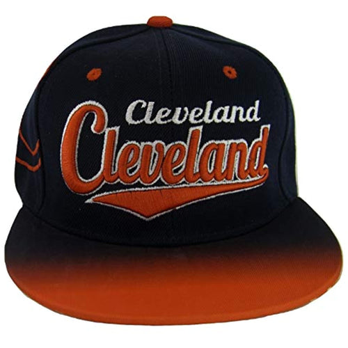 Cleveland Fade Top Printed Bill Adjustable Snapback Baseball Cap (Navy/Red)