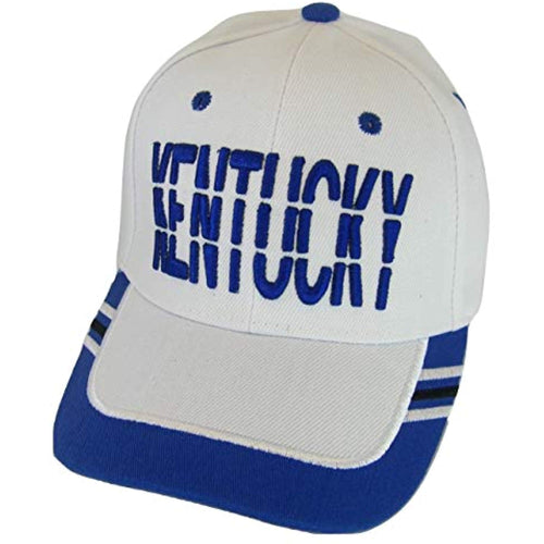 Kentucky Window Shade Font Men's Adjustable Baseball Cap (White/Royal)