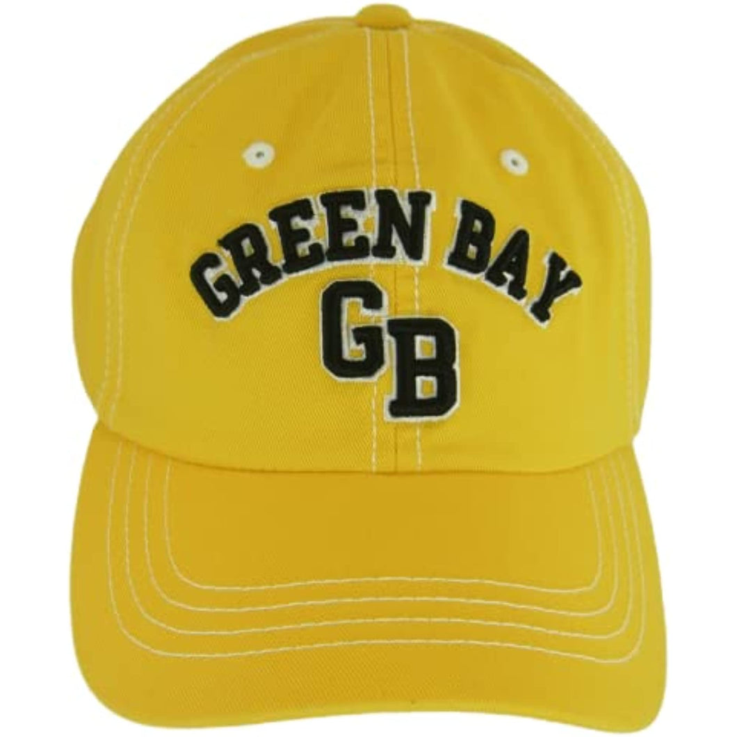 Green Bay City Name Washed Cotton Baseball Cap (Gold)