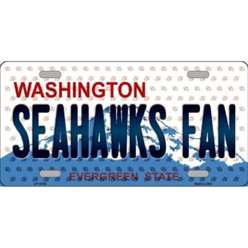 Washington State Background Novelty Metal License Plate Tag (Seahawks Fan)