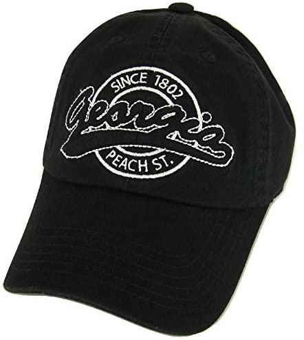 Georgia Peach State Washed Cotton Polo Cap (Black)