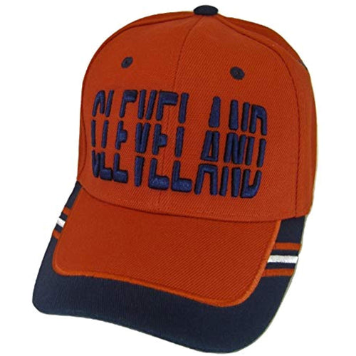 Cleveland Window Shade Font Men's Adjustable Baseball Cap (Red/Navy)