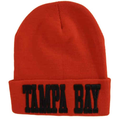 Tampa Bay Adult Size Winter Knit Cuffed Beanie Hat (Orange)