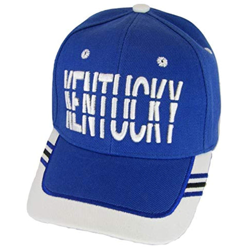 Kentucky Window Shade Font Men's Adjustable Baseball Cap (Royal/White)