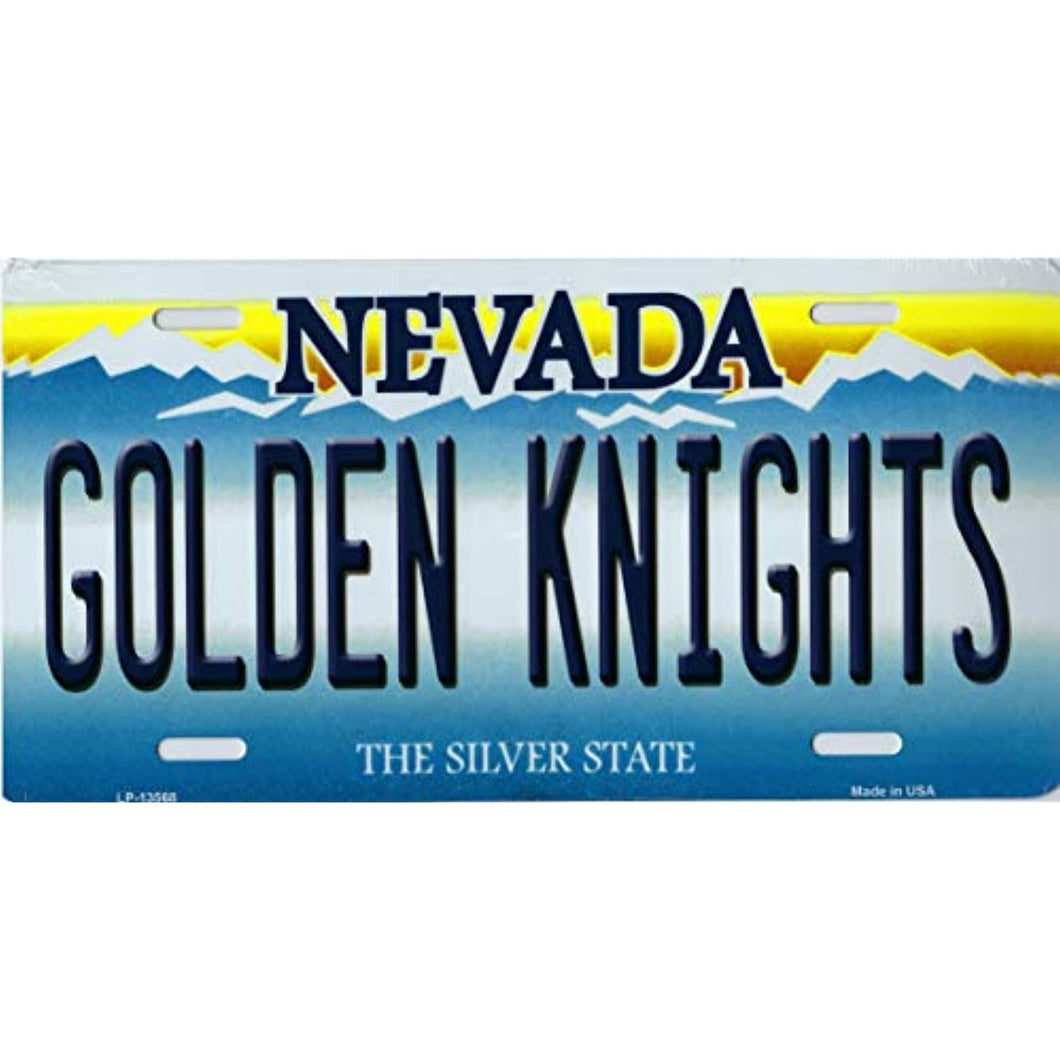 Nevada State Background Novelty Metal License Plate Tag (Golden Knights)