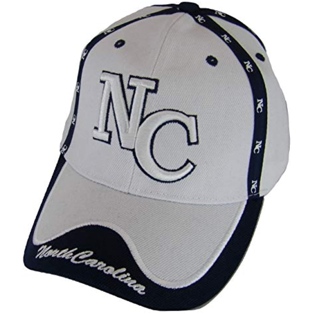 North Carolina Men's Adjustable Baseball Cap (White/Navy)