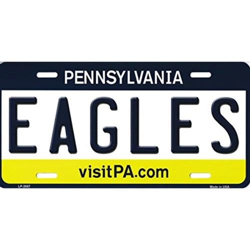 Eagles Pennsylvania Background Novelty Metal License Plate