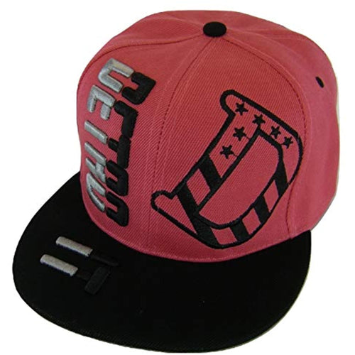 Detroit Raised Text Adjustable Snapback Baseball Cap (Hot Pink/Black)