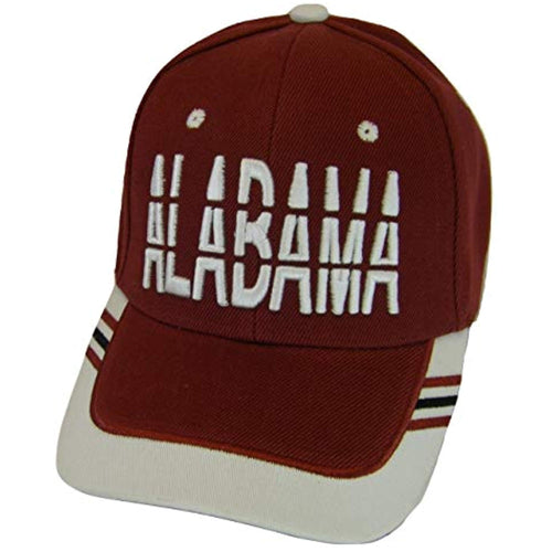 Alabama Window Shade Font Men's Adjustable Baseball Cap (Crimson/White)