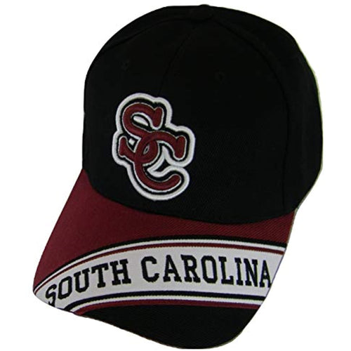 South Carolina Men's Banner on Bill Adjustable Baseball Cap (Black/Burgundy)