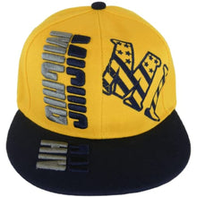 Michigan Raised Text Adjustable Snapback Baseball Cap (Gold/Navy)