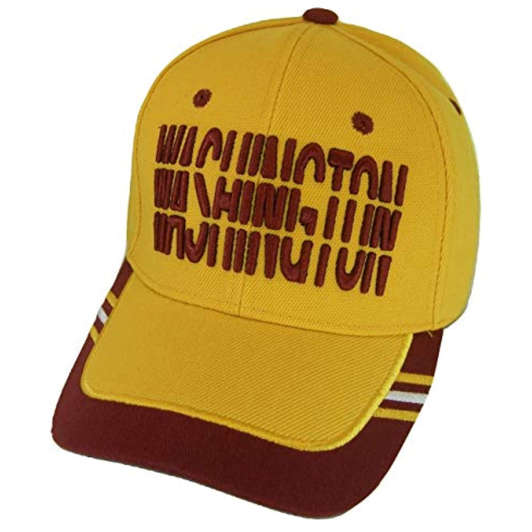 Washington Window Shade Font Men's Adjustable Baseball Cap (Gold/Burgundy)