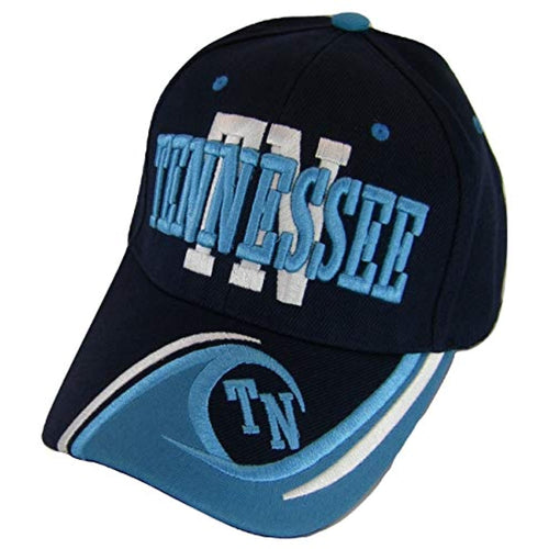 Tennessee Men's Wave Pattern Adjustable Baseball Cap (Navy/Teal)