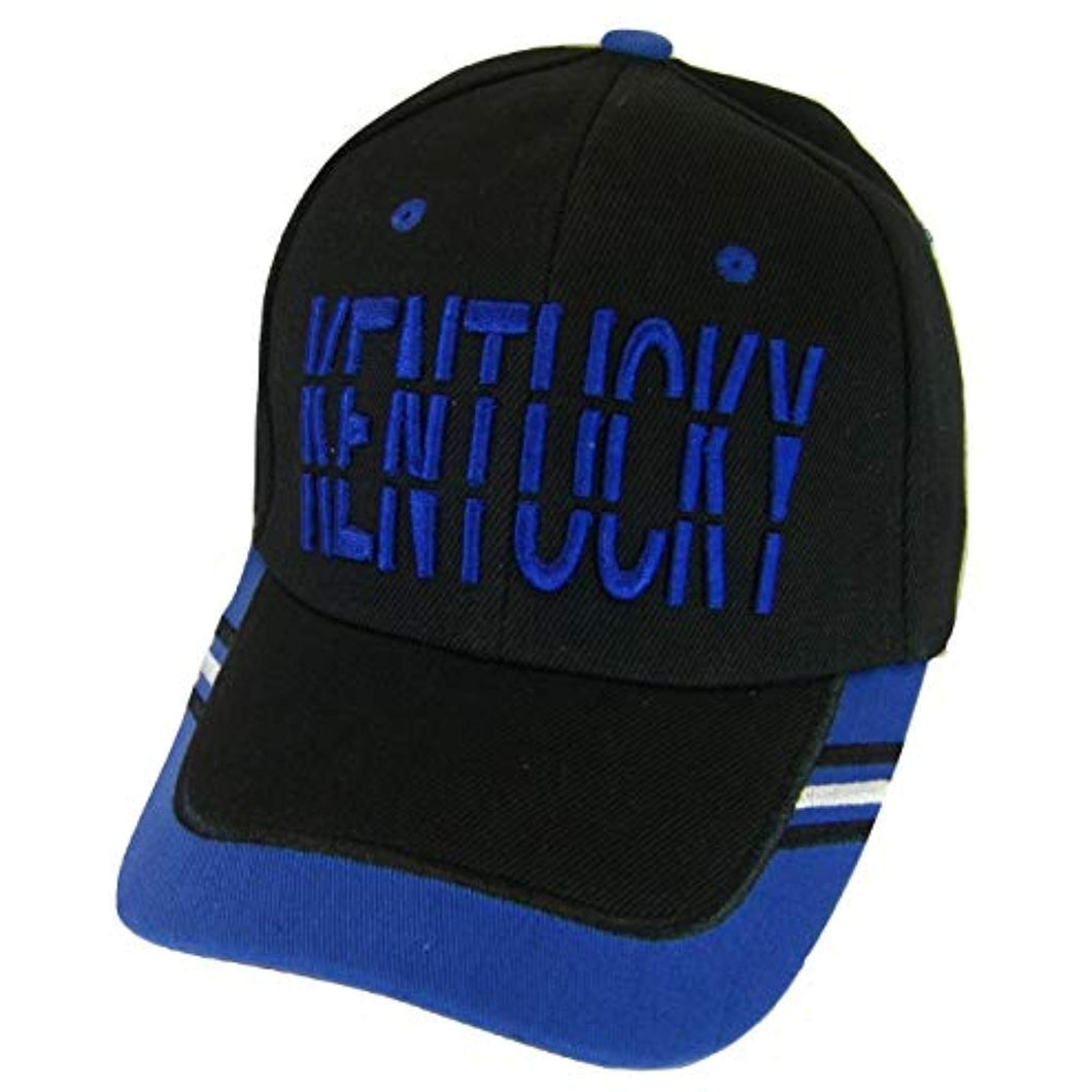 Kentucky Window Shade Font Men's Adjustable Baseball Cap (Black/Royal)