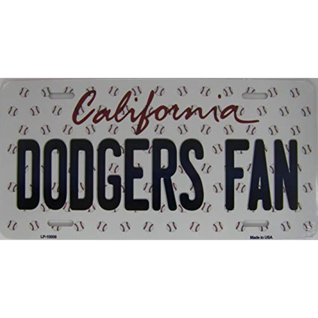 California State Background Novelty Metal License Plate Tag (Dodgers Fan)