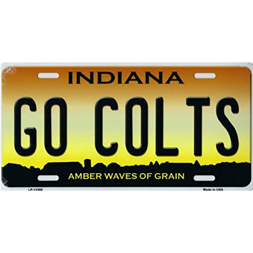 Indiana State Background Novelty Metal License Plate Tag (Go Colts AWG)