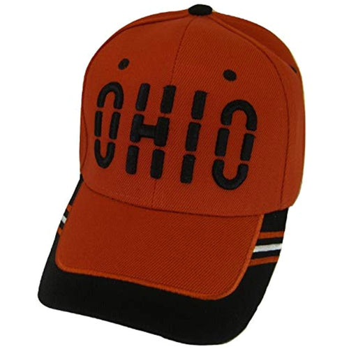 Ohio Window Shade Font Men's Adjustable Baseball Cap (Red/Black)