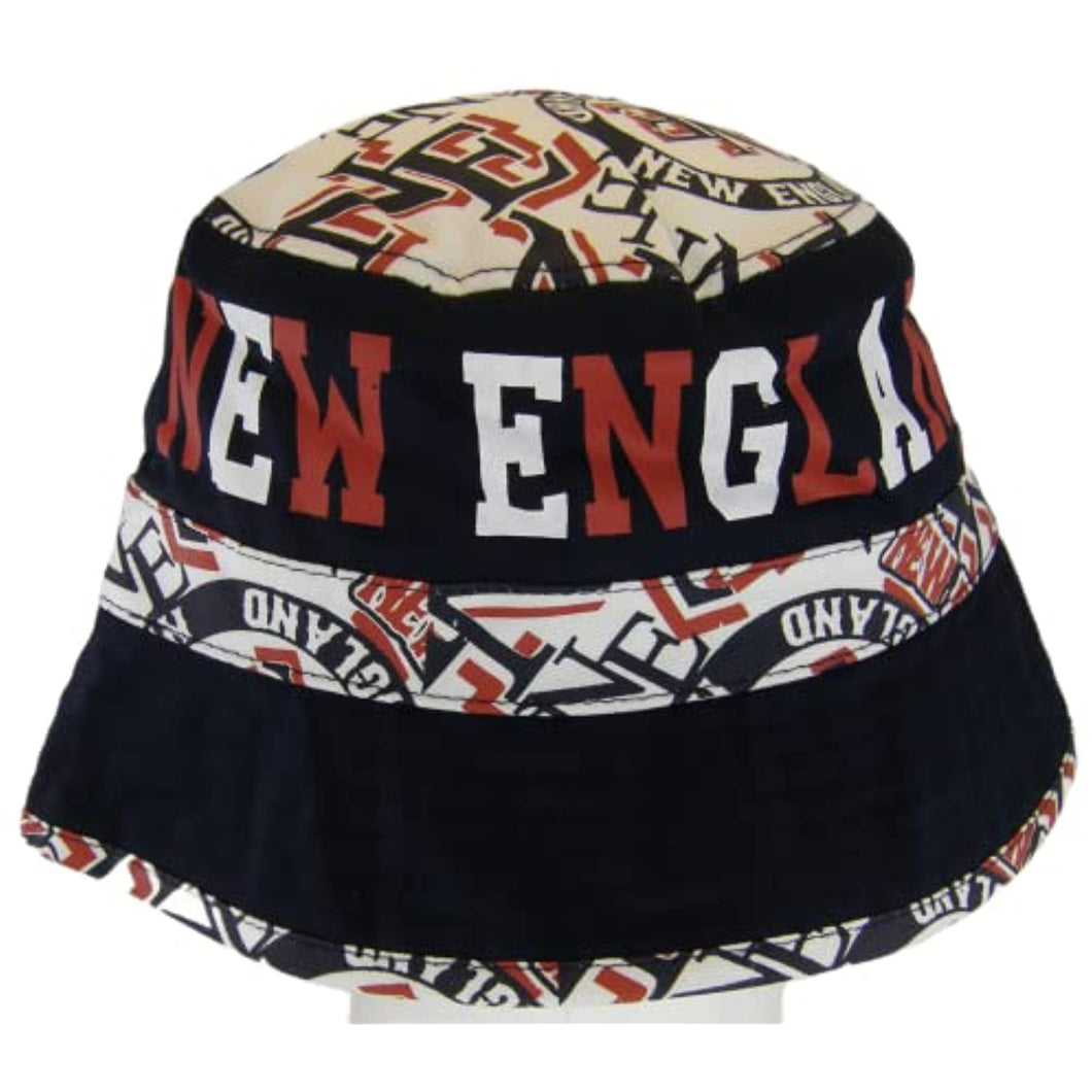 New England Custom Print City Name Bucket Hat (Black)