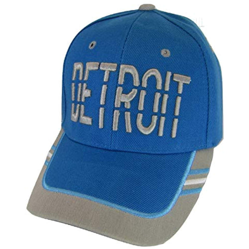 Detroit Window Shade Font Men's Adjustable Baseball Cap (Teal/Gray)