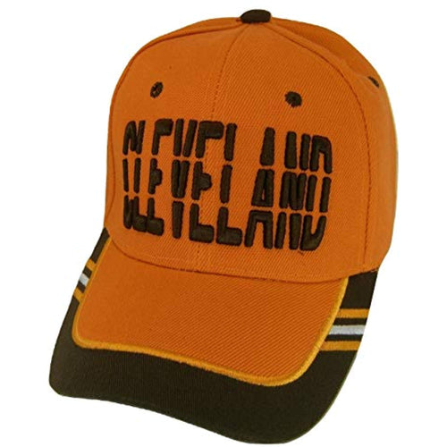 Cleveland Window Shade Font Men's Adjustable Baseball Cap (Orange/Brown)