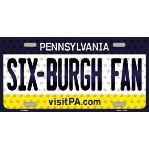 Steelers Pennsylvania State Background Novelty Metal License Plate Tag (Sixburgh Fan)