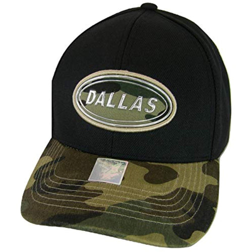 Dallas Oval Patch Style Adjustable Baseball Cap (Black/Camo)