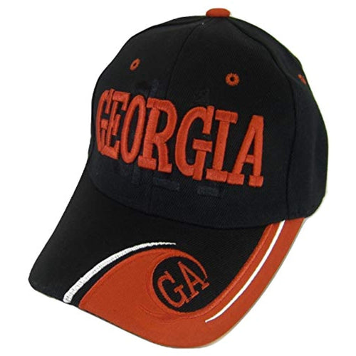 Georgia Men's Wave Pattern Adjustable Baseball Cap (Black)