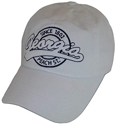 Georgia Peach State Washed Cotton Polo Cap (White)