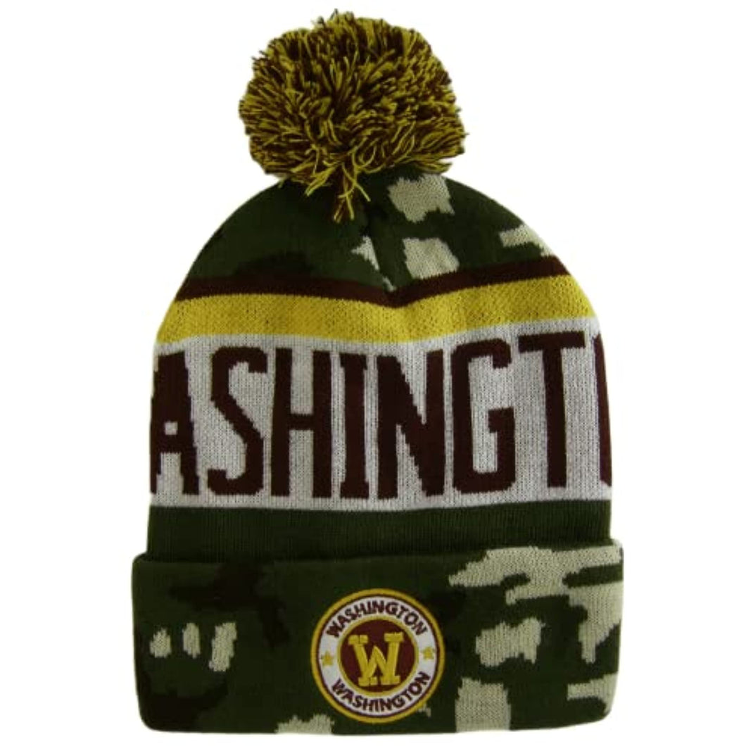 Washington Men's Original Wood Camo Pom Beanie Winter Hat