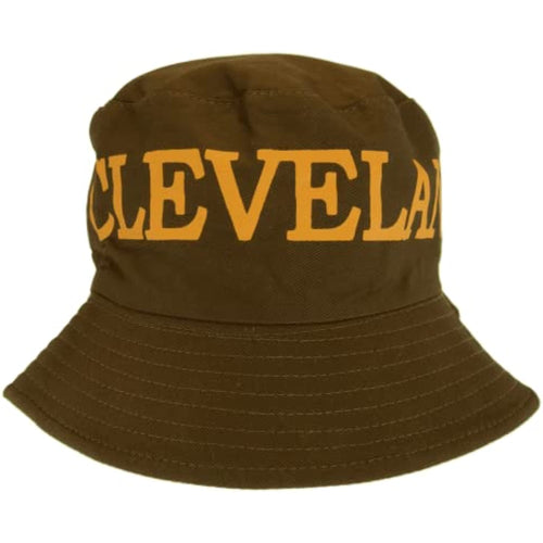 Cleveland City Name Reversible 2-Tone Bucket Hat (Brown/Orange)