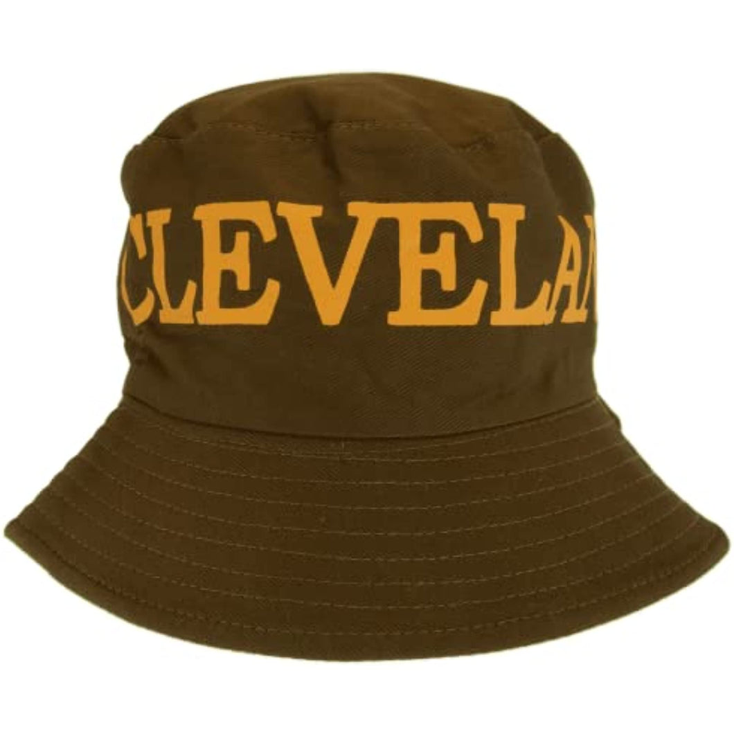 Cleveland City Name Reversible 2-Tone Bucket Hat (Brown/Orange