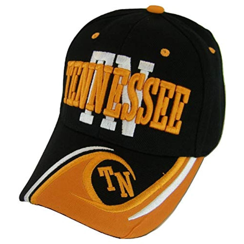 Tennessee Men's Wave Pattern Adjustable Baseball Cap (Black/Orange)