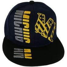 Michigan Raised Text Adjustable Snapback Baseball Cap (Navy/Black)