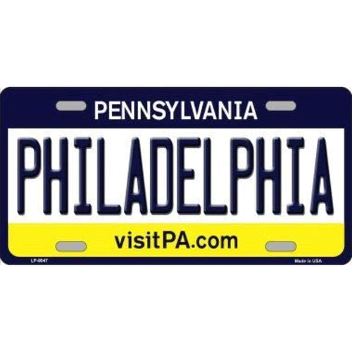 Pennsylvania State Background Novelty Metal License Plate Tag (Philadelphia)