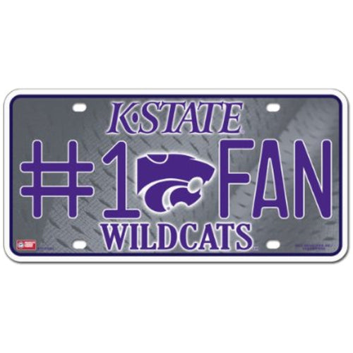 NCAA Kansas State Wildcats #1 Fan Metal License Plate Tag