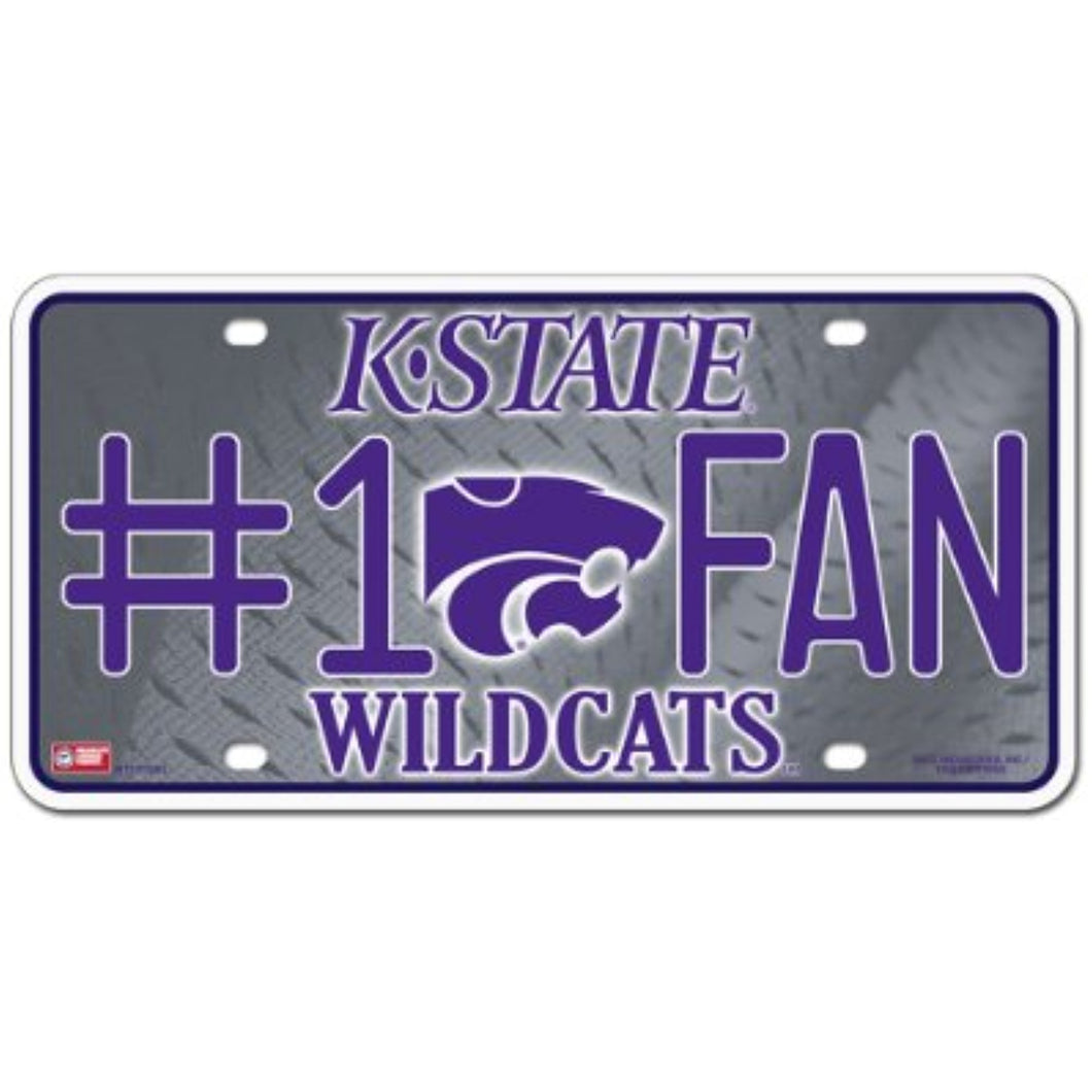 NCAA Kansas State Wildcats #1 Fan Metal License Plate Tag