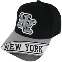 New York City Men's Banner on Bill Adjustable Baseball Cap (Black/Gray)