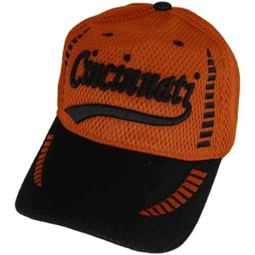 Cincinnati Men's Summer Mesh Adjustable Baseball Cap (Red/Black)