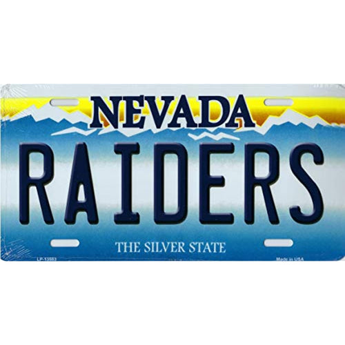 Nevada State Background Novelty Metal License Plate Tag (Raiders)