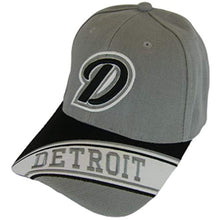 Detroit Banner Style Adjustable Baseball Cap (Gray/Navy)