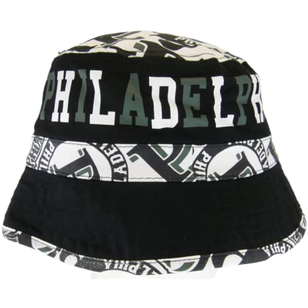 Philadelphia Custom Print City Name Bucket Hat (Black)