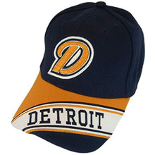 Detroit Banner Style Adjustable Baseball Cap (Navy/Orange)