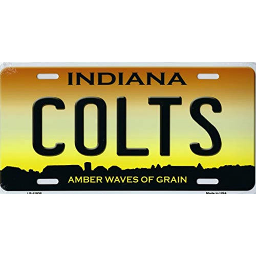 Indiana State Background Novelty Metal License Plate Tag (Colts AWG)