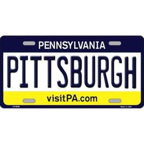 Pennsylvania State Background Novelty Metal License Plate Tag (Pittsburgh)