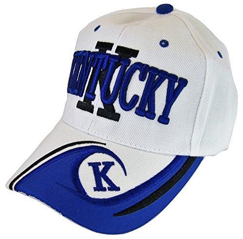 Kentucky Men's K Wave Pattern Adjustable Baseball Cap (White)